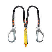 Строп подвійний із еластичної стрічки з амортизатором і карабінами 2xAJ590 (1,7 м) CE2052L-F1