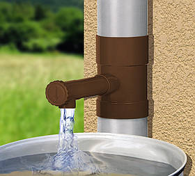 Водозбірник дощової води, відведення для збору дощової води з даху в бочку 80 мм Garden Line DES6001 коричневий