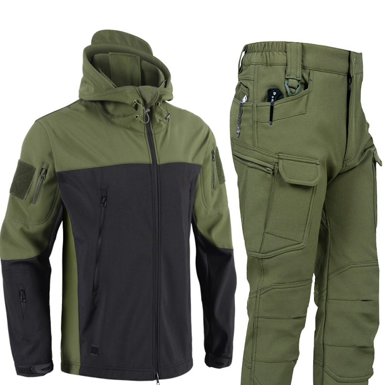 Костюм софтшел Олива із чорним Soft Shell на флісі L