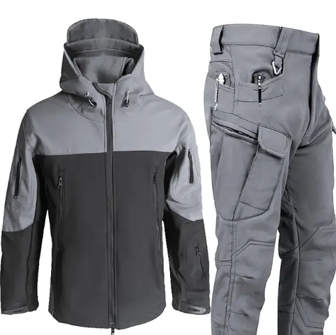 Костюм софтшел Сірий з чорний Soft Shell на флісі 3XL, фото 1