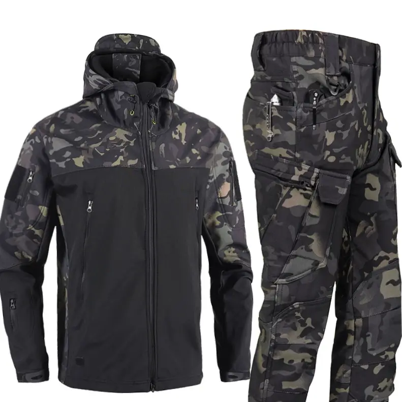 Костюм софтшел Чорний мультикам Soft Shell на флісі 3XL