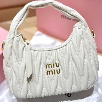 Сумка жіноча Miu Miu Wander шкіряна (Біла)
