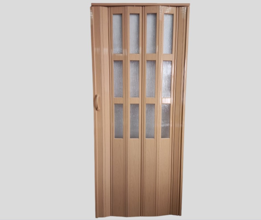 Двері гармошка полуостекленные дуб світлий 102х203, метрова. Міжкімнатні двері гармошка., фото 1