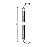 Thermo Alliance Standart Шланг для води NYLON 1/2"x1/2" ВВ 20 см Гайка-Гайка TAS387W20, фото 2
