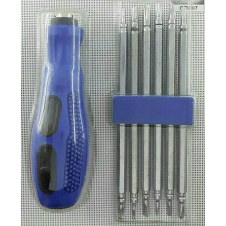 Набір викрутки прецизійна з насадками 6+6 UKC Tools, блістер. Уцінка. PH, Торкс, Щелеві, Трикрилі, фото 1