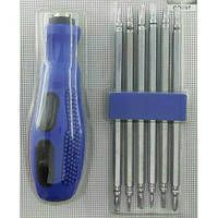 Набір викрутки  прецизійна з насадками 6+6 UKC Tools, блістер.  Уцінка. PH, Торкс,  Щелеві,  Трикрилі