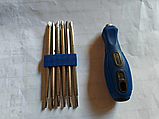 Набір викрутки прецизійна з насадками 6+6 UKC Tools, блістер. Уцінка. PH, Торкс, Щелеві, Трикрилі, фото 5