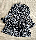 Стильне вишукане ошатне плаття для дівчинки підлітка принт Леопард 7 8 9 10 11 12 13 років, фото 3