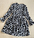 Стильне вишукане ошатне плаття для дівчинки підлітка принт Леопард 7 8 9 10 11 12 13 років, фото 4