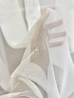 Однотонна завіса тюль Bona колір білий/ шампань