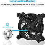 USB-вентилятори 2шт. UpHere U1204 120-мм з 3 регульованими швидкостями, фото 4