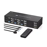 8K KVM 3x3 перемикач 3 монітори 3 комп'ютери HDMI+2 Displayport 4K144 Гц KVM-перемикачі