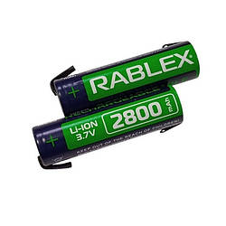 Акумулятор Rablex 18650 Li-Ion 2800mAh Li-ION 3.7v з контактами 20А