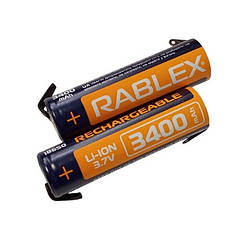 Акумулятор Rablex 18650 Li-Ion 3400mAh Li-ION 3.7v з контактами 20А