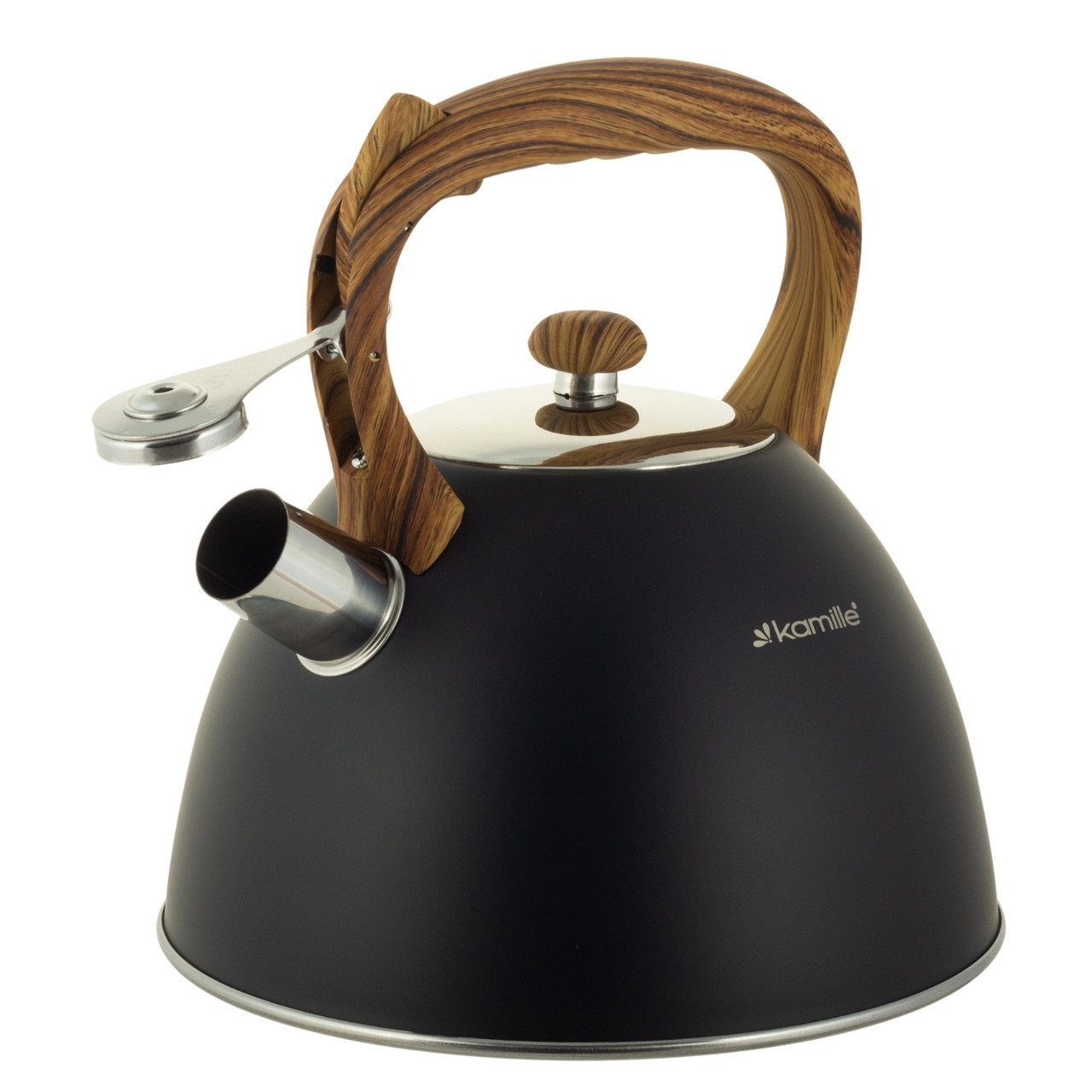 Чайник із нержавіючої сталі 3л зі свистком та ручкою soft touch Kamille KM-0854, фото 1