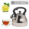 Чайник із нержавіючої сталі Ofenbach KM-100313WH 2.7л зі свистком і ручкою soft touch, фото 8