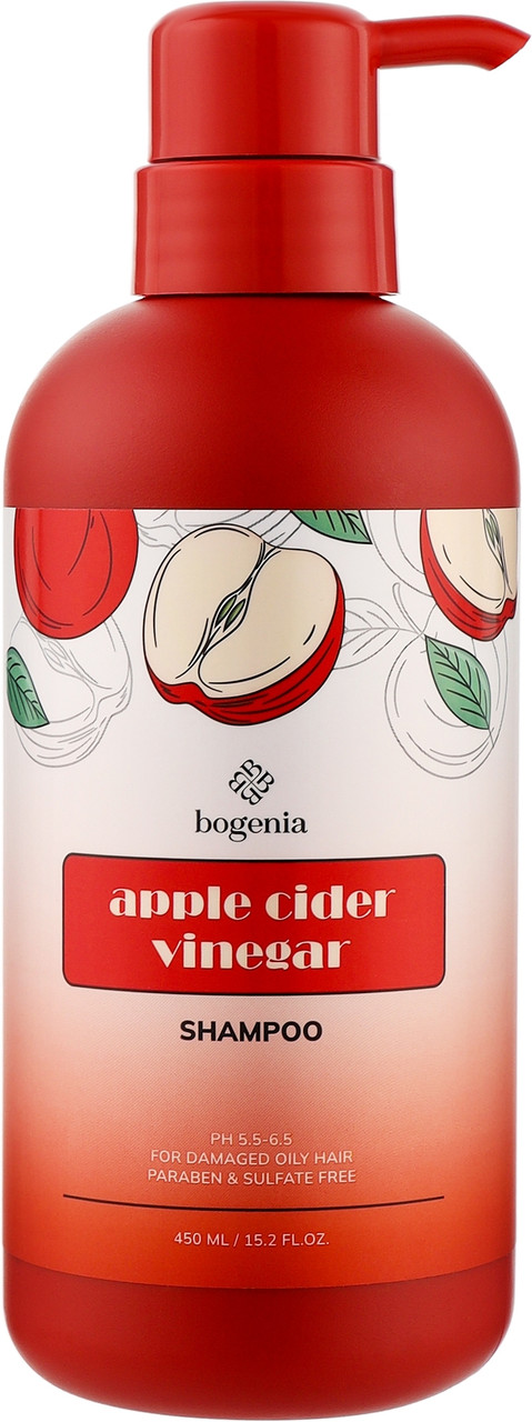 Шампунь для жирного пошкодженого волосся Bogenia Apple Cider Vinegar (450мл.)
