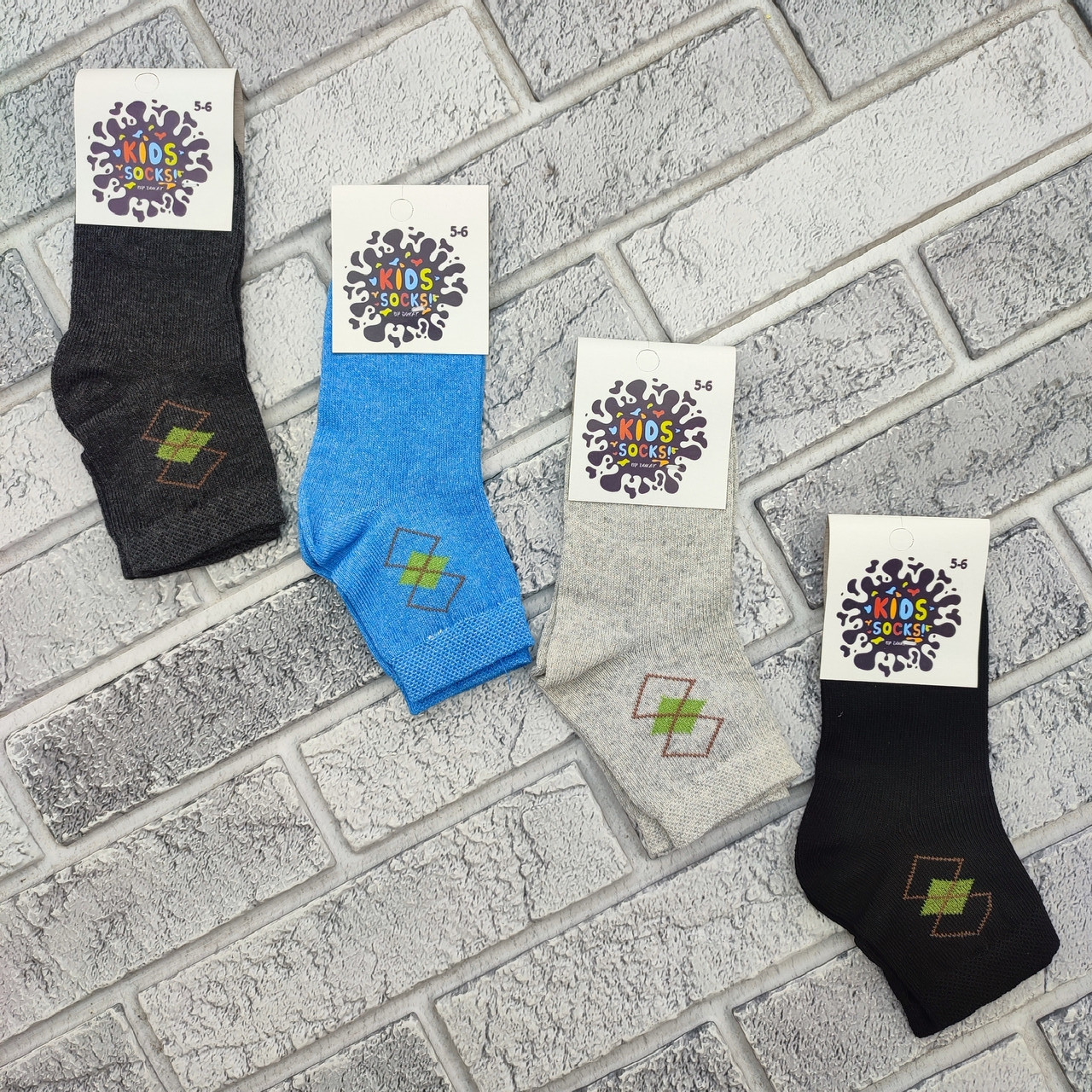 Шкарпетки дитячі середні весна/осінь р.5-6 спорт асорті Kids Socks by Dukat 30036312