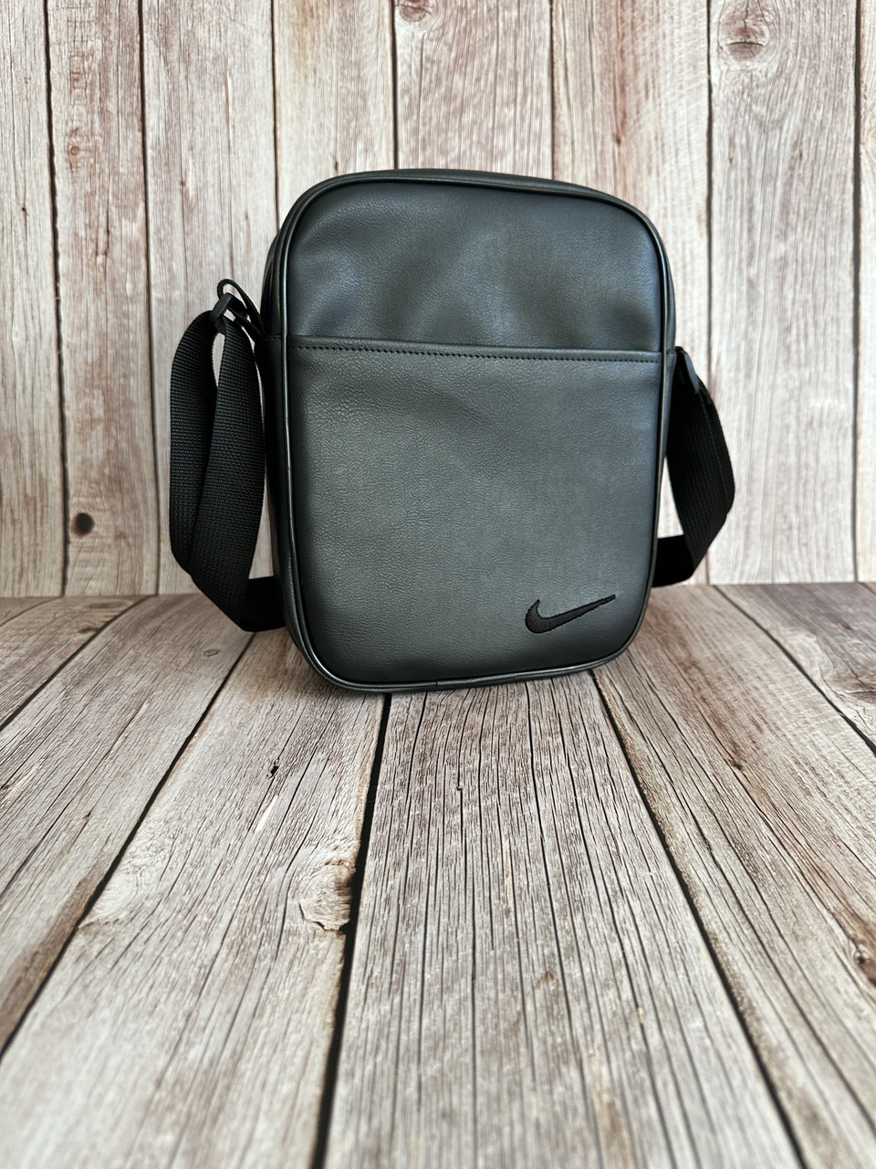 Шкіряна чоловіча барсетка Найк сумка через плече Nike шкіра, фото 1