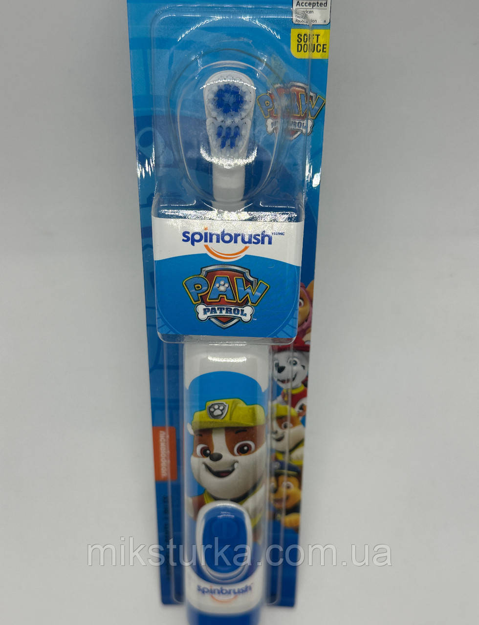 Детская электрическая зубная щетка SpinBrush Kids Arm & Hammer, iHerb США, щенячий патруль (Крепыш)