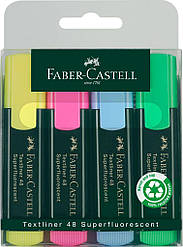 Набір маркерів текстовиділювачів Faber-Castell Textliner 48 Superfluorescent, 4 кольори,154804