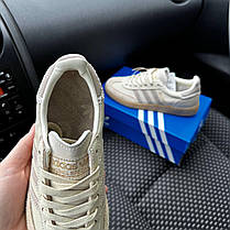 Жіночі кросівки Adidas Spezial Beige Адідас Спеціал бежеві повсякденні замша шкіра демісезон, фото 4