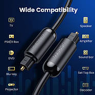 Оптичний аудіо кабель UGREEN AV122 Toslink Optical Audio Cable Pro EIAJ S/PDIF 3m (чорний), фото 4