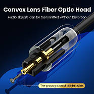 Оптичний аудіо кабель UGREEN AV122 Toslink Optical Audio Cable Pro EIAJ S/PDIF 3m (чорний), фото 8