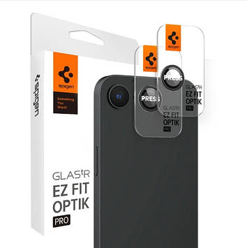 Захисне скло Spigen для камери iPhone 16e - EZ Fit Optik Pro (2шт), Black (AGL09279)