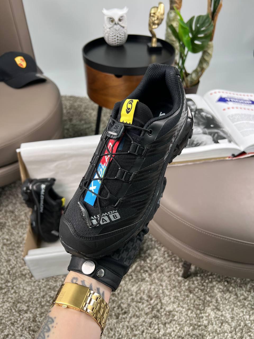 Жіночі текстильні кросівки Salomon XT-4 Lab W All Black, кеди текстиль Соломон чорні. Жіноче взуття