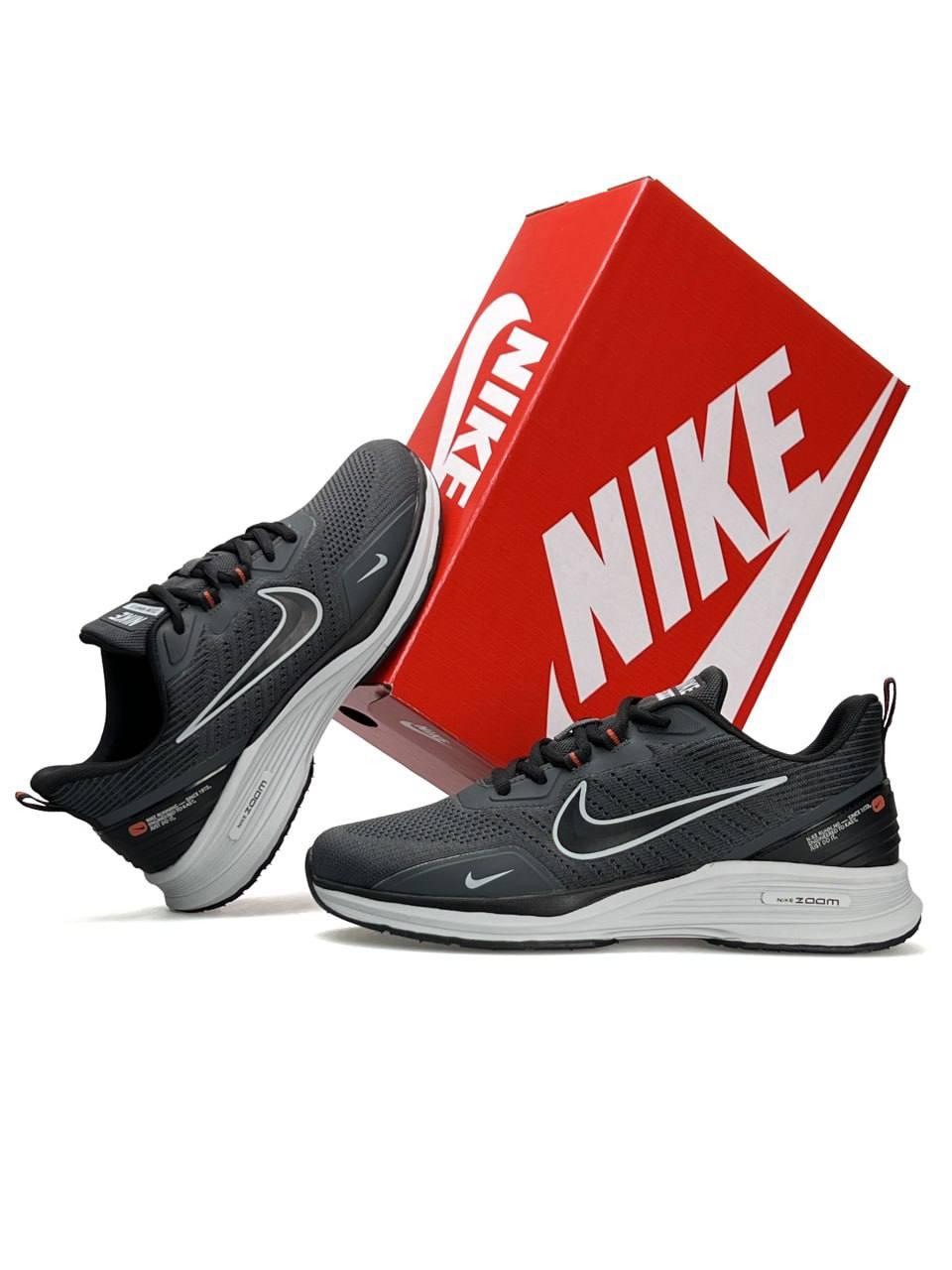 Чоловічі текстильні кросівки Nike Zoom Winflo All Black, чоловічі текстильні кеди Найк сірі. Чоловіче взуття