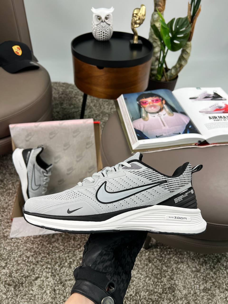 Чоловічі текстильні кросівки Nike Zoom Winflo Light Grey, чоловічі текстильні кеди Найк сірі. Чоловіче взуття