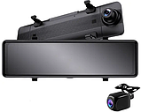 Відеореєстратор дзеркало заднього виду DVR C109 10.26" (2 камери) Wi-Fi Bluetooth AUX Android Auto CarPlay, фото 3