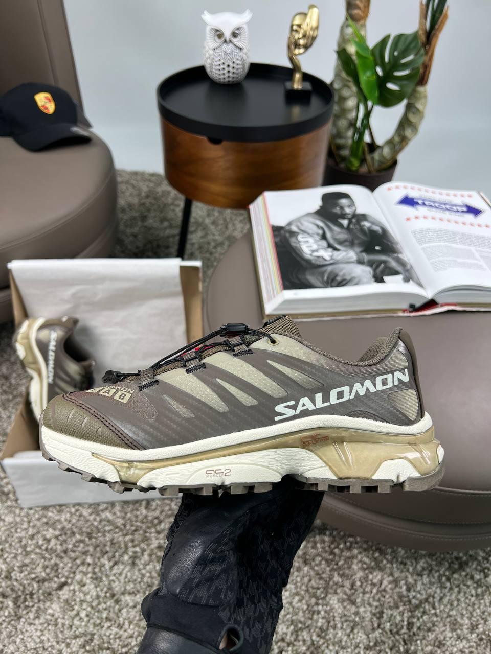 Жіночі текстильні кросівки Salomon XT-4 Lab W Brown, кеди текстиль Соломон коричневі. Жіноче взуття