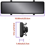 Відеореєстратор дзеркало заднього виду DVR C109 10.26" (2 камери) Wi-Fi Bluetooth AUX Android Auto CarPlay, фото 4