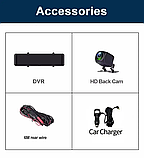 Відеореєстратор дзеркало заднього виду DVR C109 10.26" (2 камери) Wi-Fi Bluetooth AUX Android Auto CarPlay, фото 6