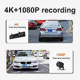 Відеореєстратор дзеркало заднього виду DVR C109 10.26" (2 камери) Wi-Fi Bluetooth AUX Android Auto CarPlay, фото 8