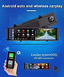 Відеореєстратор дзеркало заднього виду DVR C109 10.26" (2 камери) Wi-Fi Bluetooth AUX Android Auto CarPlay, фото 10