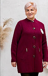 Жіночий в'язаний кардиган на гудзиках з бічними кишенями (з 52 по 62 р)