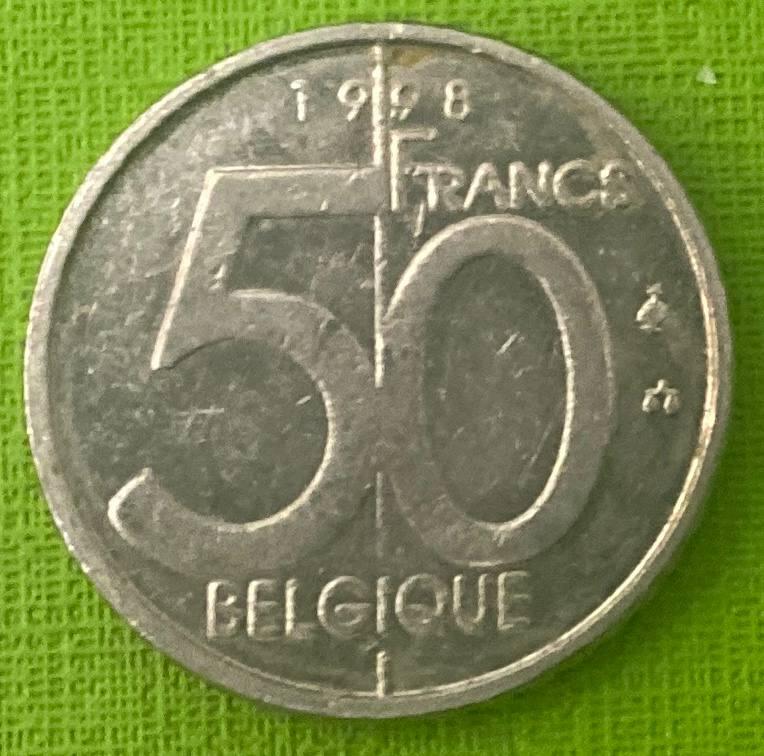 Монета Бельгії 50 франків 1998 р., фото 1