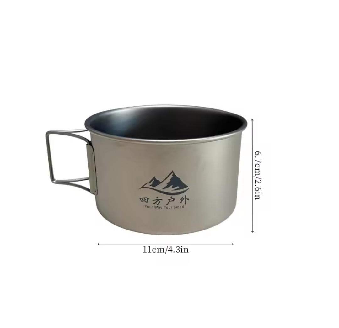 Тарілка з титану 600 мл + чохол, фото 1