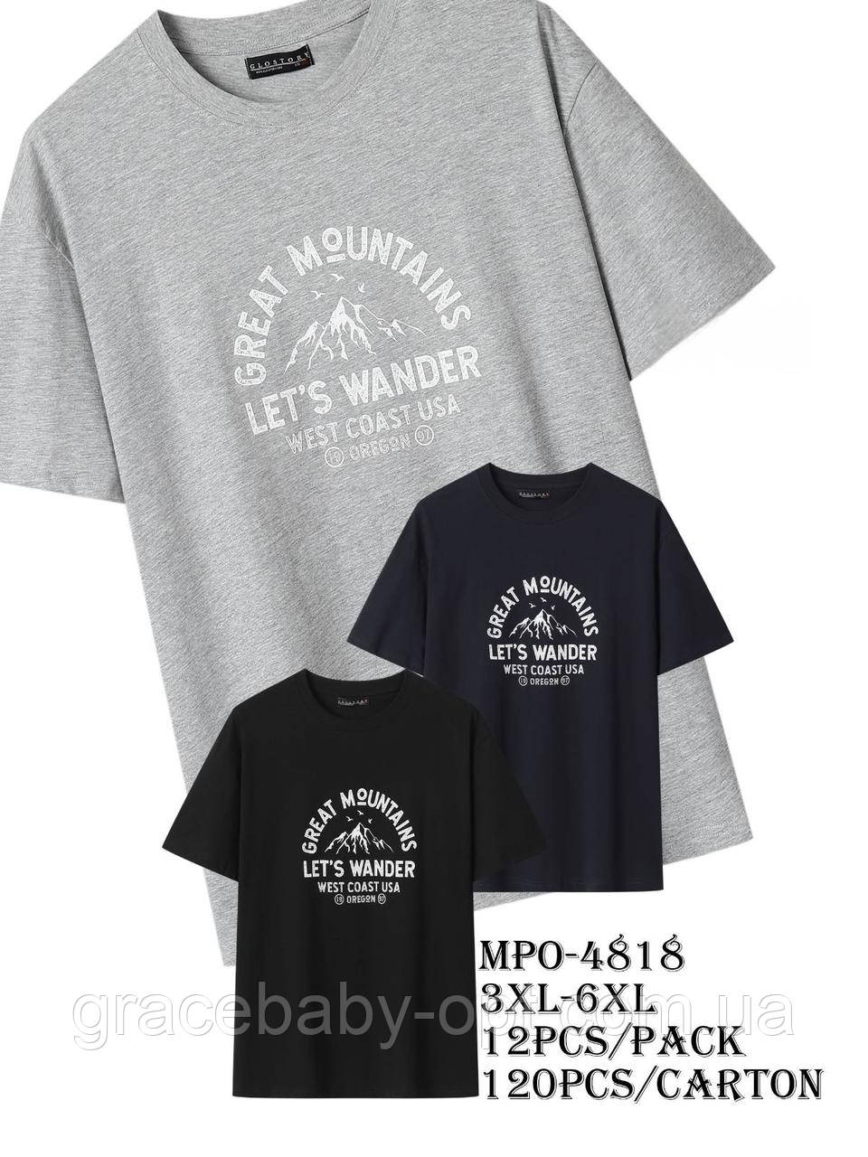 Футболкa чоловіча оптом, Glo-story, 3XL-6XL рр,  № MPO-4818, фото 1