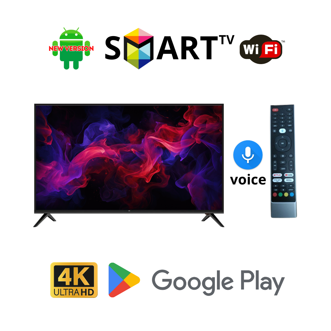 Телевізор SetUP 32" Android 15.0/Smart TV/DVB/T2/FullHD/USB блютуз + голосове управління