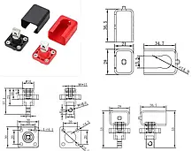 Корпусна прохідна клема з кришкою CF 120А (червона та чорна), фото 6