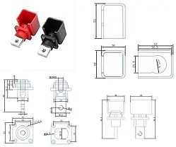 Корпусна прохідна клема з кришкою CF 300А (червона та чорна), фото 5