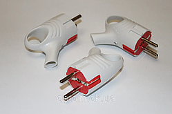 Вилка електрична "Євро-2", із заземленням, з вушком, 16 А, 220-250V