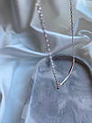 Срібне кольє в стилі мінімал з вигнутою паличкою «Капрі» 45 см, фото 3