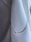 Срібне кольє в стилі мінімал з вигнутою паличкою «Капрі» 45 см, фото 4
