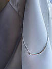 Срібне кольє в стилі мінімал з вигнутою паличкою «Капрі» 45 см, фото 5