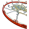 Баскетбольне кільце з металевою сіткою, діаметр кільця 45см, труба 16мм, фото 6